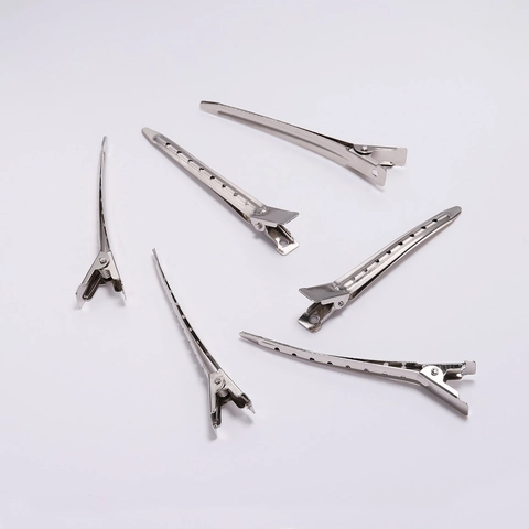 Pinces à Cheveux Professionnelles en Métal Bec de Canard pour Coiffure et Sectionnement Pinces Crocodiles Rhodiées pour Accessoires DIY Outils de Coiffure pour Femmes
