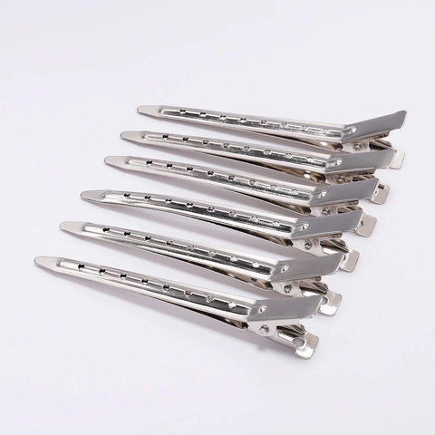 Pinces à Cheveux Professionnelles en Métal Bec de Canard pour Coiffure et Sectionnement Pinces Crocodiles Rhodiées pour Accessoires DIY Outils de Coiffure pour Femmes