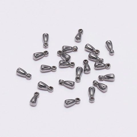 Stainless Steel Water Drop Pendants For DIY Jewelry Making Necklace Bracelet Tail Chain Ending Pendants Accessories