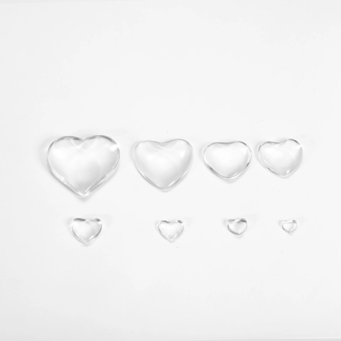 Heart Shaped Transparent Glass Cabochons For DIY Jewelry Making Polished Clear Crystal Glass Patch For Earrings Necklace Rings Accessories