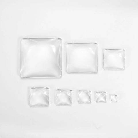 Cabochon en Verre Transparent Carré Tuile de Pierre Gemme à Dos Plat pour la Fabrication de Bijoux DIY Boucles d'Oreilles