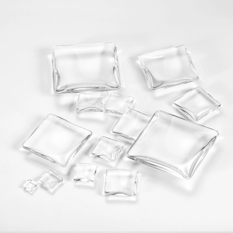 Cabujones de Vidrio Transparente Cuadrado Parches de Vidrio para Creación de Joyería DIY Colgantes Materiales de Incrustación