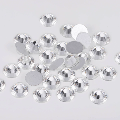 Witte Flatback Glas Strasssteentjes Zilver Gecoat Rond Gesneden Kristal Losse Edelstenen Voor Nail Art DIY Ambacht Kleding Schoenen Decoratie