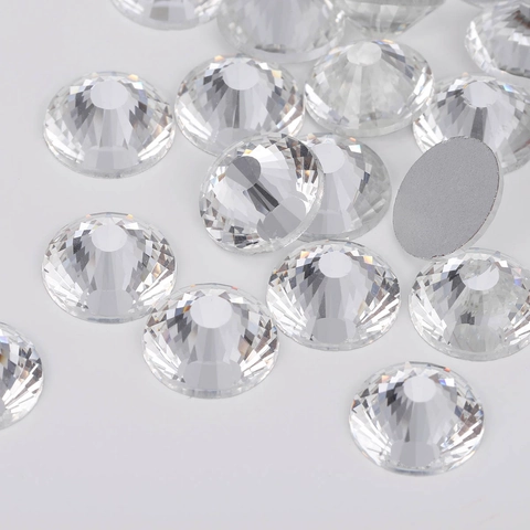 Flatback Glass Rhinestones For DIY Jewelry Making Nail Art Decoration Round Clear Crystal Stones For Clothing Shoes