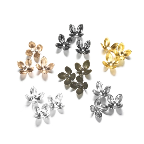 Alloy Tapered Flower Bead Caps Floral Jewelry Findings For Necklace Earring Bracelet Making Supplies Craft Components