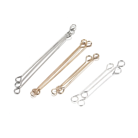 DIY Jewelry Making Findings Double Headed Eye Pins Steel Electroplated Connector Pins For Earrings Necklaces Bracelets Handmade Accessory