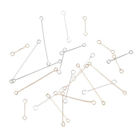 DIY Jewelry Making Findings Double Headed Eye Pins Steel Electroplated Connector Pins For Earrings Necklaces Bracelets Handmade Accessory