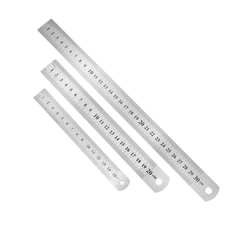 Riga in Acciaio Inossidabile a Doppia Scala per Creazione Gioielli Strumenti DIY Righello di Misurazione in Metallo Smerigliato
