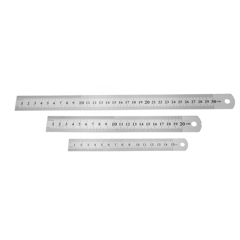 Riga in Acciaio Inossidabile a Doppia Scala per Creazione Gioielli Strumenti DIY Righello di Misurazione in Metallo Smerigliato