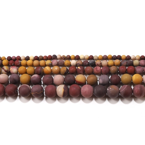 Natural Matte Mookaite Stone Round Beads For DIY Jewelry Making Bracelet Necklace Craft Multi-color Frosted Loose Beads
