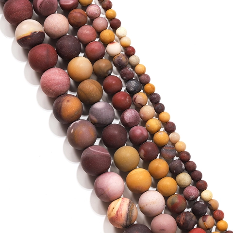Natural Matte Mookaite Jasper Stone Round Loose Beads For DIY Jewelry Making Necklaces Bracelets Earring Accessories
