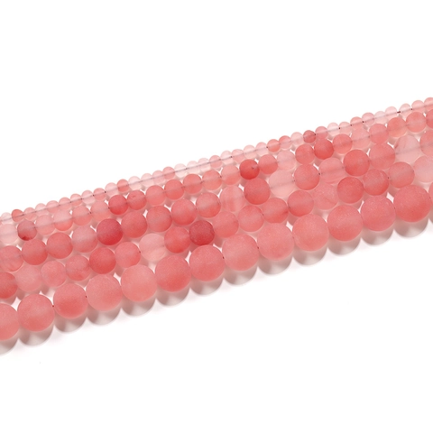 Matte Naturstein Rundperlen Lose Perlen Rosa Blau Perlenstrang Für DIY Schmuckherstellung Armband Halskette Zubehör