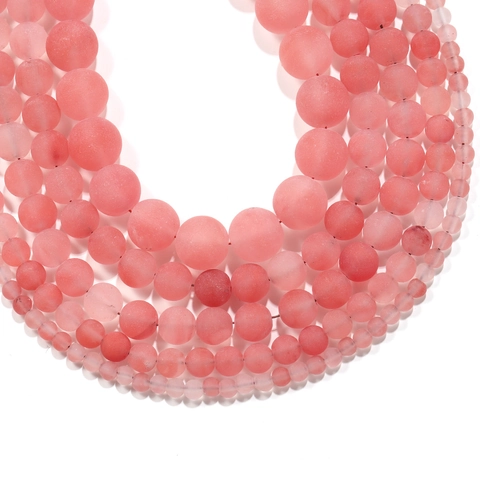 Matte Naturstein Rundperlen Lose Perlen Rosa Blau Perlenstrang Für DIY Schmuckherstellung Armband Halskette Zubehör