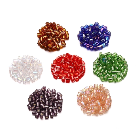 Colorful Glass Bugle Beads For DIY Jewelry Making Bracelet Necklace Clothing Embroidery Handmade Embroidery Crafts Accessories