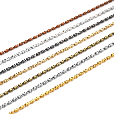 Copper Bamboo Link Chain Sausage Chain For DIY Jewelry Making Necklaces Bracelets Pendant Findings Shiny Metal Electroplated Craft Supplies Accessories