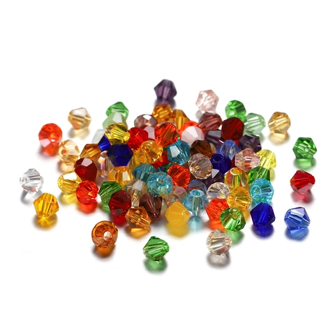 Faceted Glass Crystal Bicone Beads For DIY Jewelry Making Spacer Loose Beads For Bracelet Necklace Handcraft Materials