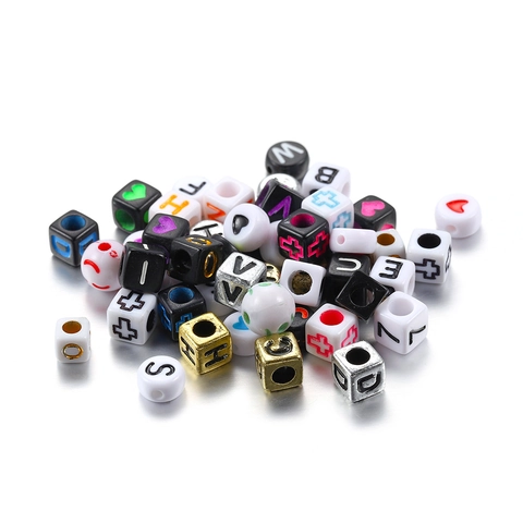 Cuentas de Alfabeto de Acrílico Colores Mixtos Ruso Inglés Corazón Smiley Separadores Para Hacer Joyería Pulseras DIY