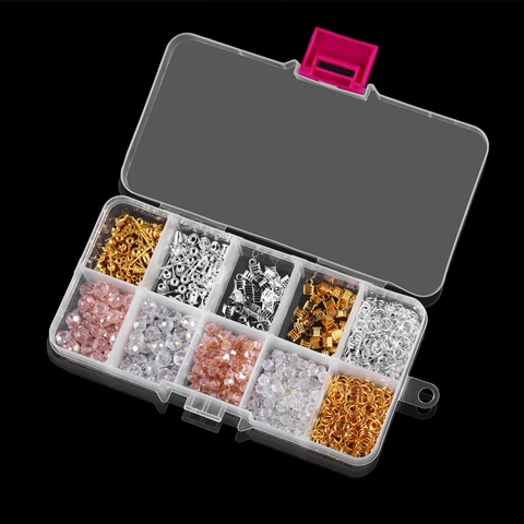 DIY Jewelry Making Supplies Kit Glass Crystal Beads Faux Artificial Pearl Alloy Earrings Findings For Bracelet Necklace Handmade Crafting Set