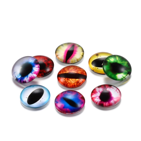 Simulation 3D Crystal Glass Eye Cabochon Cat Evil Eye Pattern For DIY Doll Making Jewelry Craft Accessories Round Glass Patch