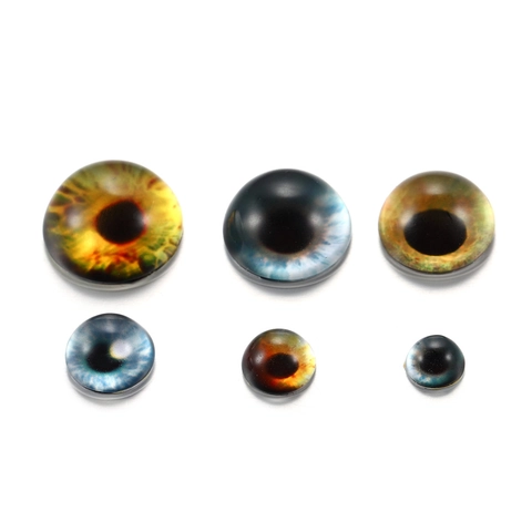 Cabujones de Vidrio con Patrón de Ojos Parches de Gemas del Tiempo con Pupila Simulada para Hacer Joyas DIY Ojos de Muñeca Dragón Gato Colores Mezclados