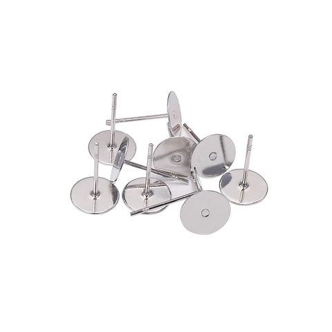 Edelstahl Flache Platte Ohrstecker-Stift DIY Ohrring-Zubehör Silberton Ohrring-Rücken Basis Für Schmuckherstellung Bedarf