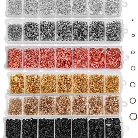 Kit de Fournitures de Bijouterie DIY Anneaux de Jonction Ouverts en Métal Pour Bracelet Collier Boucle d'Oreille