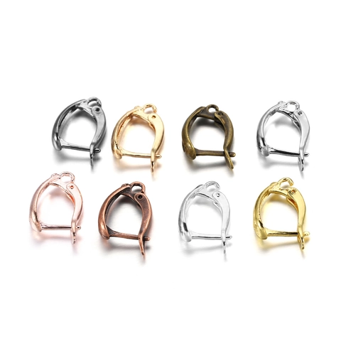 Copper French Leverback Earring Hooks Round Square 18x11mm DIY Earring Findings Jewelry Making Supplies Multi Metallic Colors