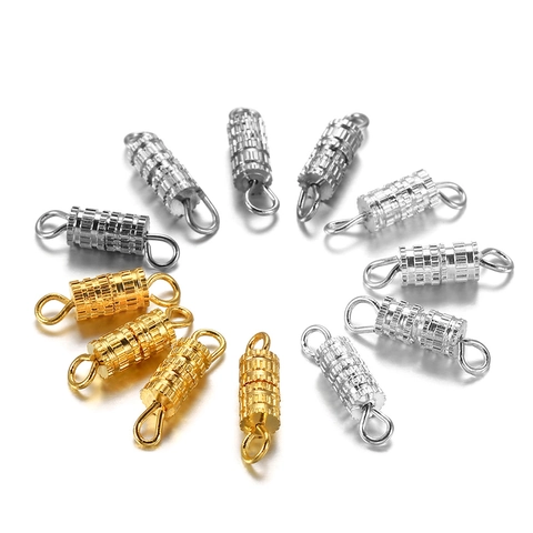 Copper Screw Barrel Clasps DIY Jewelry Making Connectors For Necklace Bracelet Gold Silver White Gold Jewelry Findings