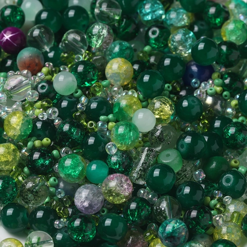 Mixed Color Glass Beads Round Seed Beads For DIY Jewelry Making Handicraft Accessory Colorful Loose Beads SPU Set For Bracelet
