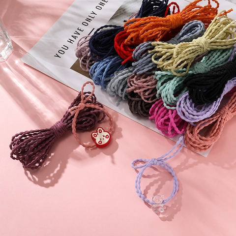 Cordino Elastico Ondulato 3mm Nylon Gomma Alta Elasticità Filo Intrecciato per Fai da Te Elastici per Capelli Gioielli Artigianali Multicolore