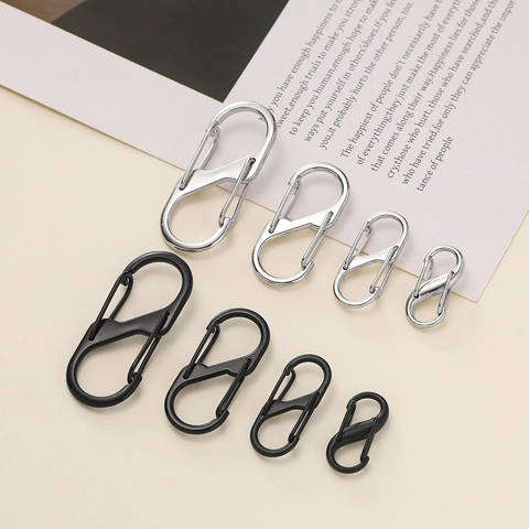 Zinklegierung S-Form Karabiner Doppelöffnung Schlüsselbundverbinder Für Schmuckherstellung Outdoor Ausrüstung DIY Zubehör Minimalistischer Anhänger