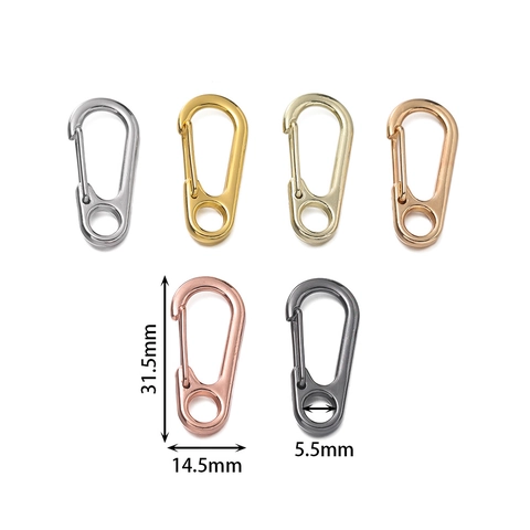 Mini Zinklegierung Feder Schnalle D Ring Verschluss Galvanisierte Metall Karabinerhaken Verbinder Für DIY Schmuckherstellung Schlüsselanhänger Taschenzubehör