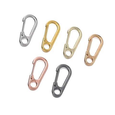 Mini Zinklegierung Feder Schnalle D Ring Verschluss Galvanisierte Metall Karabinerhaken Verbinder Für DIY Schmuckherstellung Schlüsselanhänger Taschenzubehör