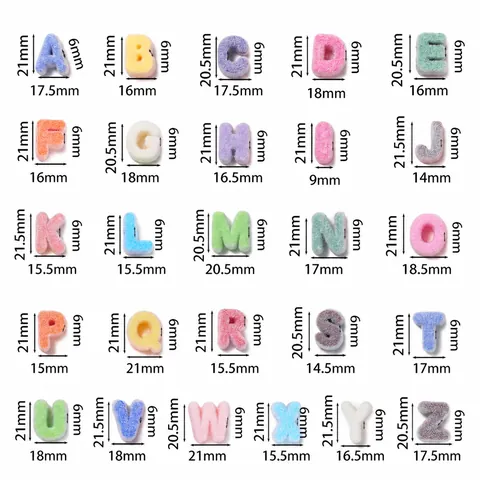 Flocked Acrylic Alphabet Letter Beads Large Hole Macaron Multicolor Plush Beads For DIY Bracelet Jewelry Making Handicraft