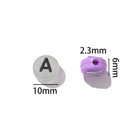 Acrylic Gilded Alphabet Flat Round Beads For DIY Jewelry Making Bracelet Necklace Crafts Colorful Letter Beads Accessory