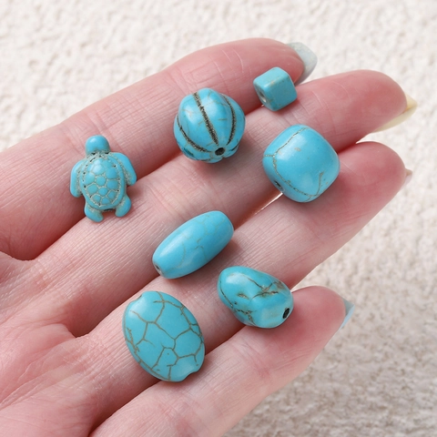 Synthetic Turquoise Loose Beads Faceted Round Heishi Disc Spacer Strand For DIY Jewelry Making Bracelet Necklace Accessories