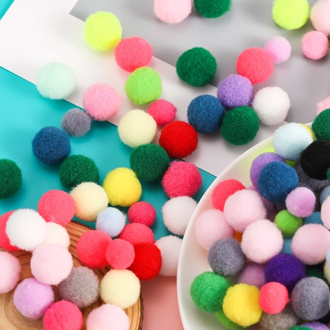 Polyester Pom Poms High Elasticity Colorful Plush Balls For DIY Handmade Jewelry Making Accessories Craft Decorative Materials