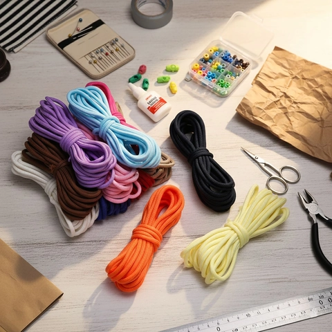 Corda in Paracord Intrecciata in Nylon e Cotone Tinta Unita Cordino Fai-da-Te per Decorazioni Zaino Corda Artigianale Durevole