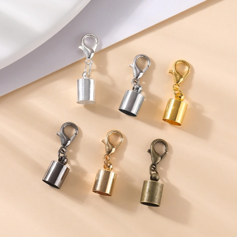 Alloy Lobster Clasp With Cord End Cap Connector Set For DIY Jewelry Making Necklace Bracelet Leather Cord Ends Accessories