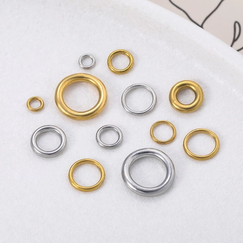 304 Stainless Steel Seamless O-Ring Round Connector Rings Polished Metal Rings For DIY Jewelry Making Bags Clothing Accessories