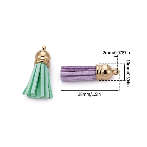 3.8cm Mini Faux Suede Tassels With CCB Caps For DIY Earrings Necklaces Jewelry Making Handcrafted Accessories Charms