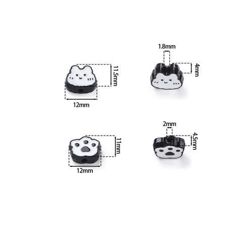Cute Alloy Rabbit Cat Paw Charms Colorful Lacquer Enamel Drip Oil Beads For DIY Jewelry Making Bracelets Necklaces Handcraft Accessories