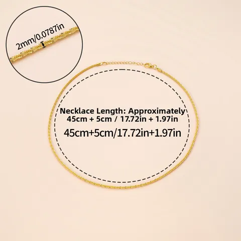 Collar de Cadena de Cobre Minimalista para Hombre Mujer DIY Joyería Cadena de Clavícula Simple Versátil Con Cierre