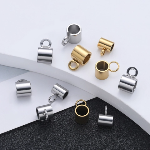 Stainless Steel Shell DIY Jewelry Connector Bail Tube Beads For Necklace Bracelet Making Gold Silver Spacer Findings