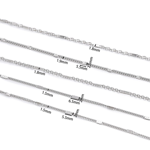 Stainless Steel Bulk Chain For DIY Jewelry Making Embossed Encrypted Fine Necklace Bracelet Chain Accessory Gold Silver