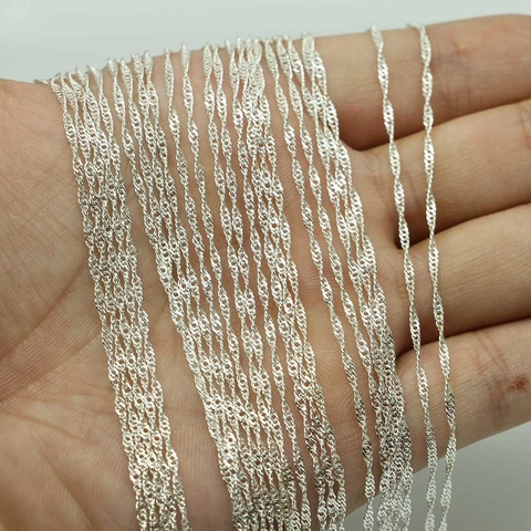 Water Wave Chain With Lobster Clasp Metal Thin Necklace Chain For Jewelry Making Pendant DIY Findings Accessories