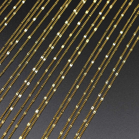 12Pcs Pack Starry Necklace Chain Copper-clad Iron Electroplated Jewelry Chains For DIY Jewelry Making Findings Accessory