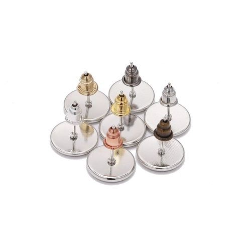 DIY Jewelry Findings Iron Bullet Earring Back Only With Silicone Core Electroplated Ear plugs For Stud Earrings Replacement