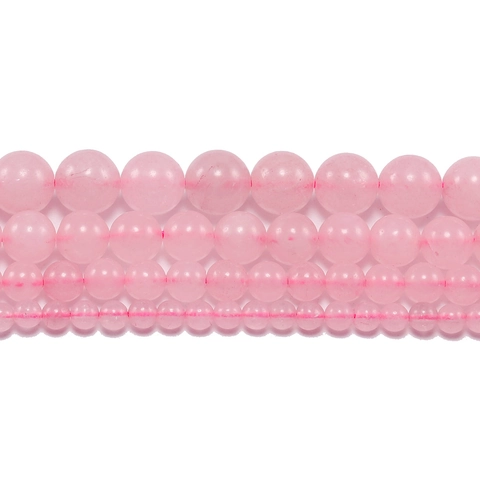 Natural Rose Quartz Beads Round Smooth Pink Loose Stone Beads For DIY Bracelet Necklace Jewelry Making Finding Craft