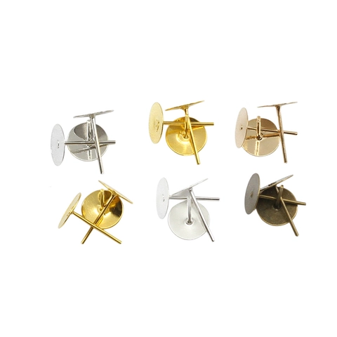 Iron Flat Head Earring Stud Posts Round Base Pin Findings For DIY Jewelry Making Accessories Crafting Supplies For Women